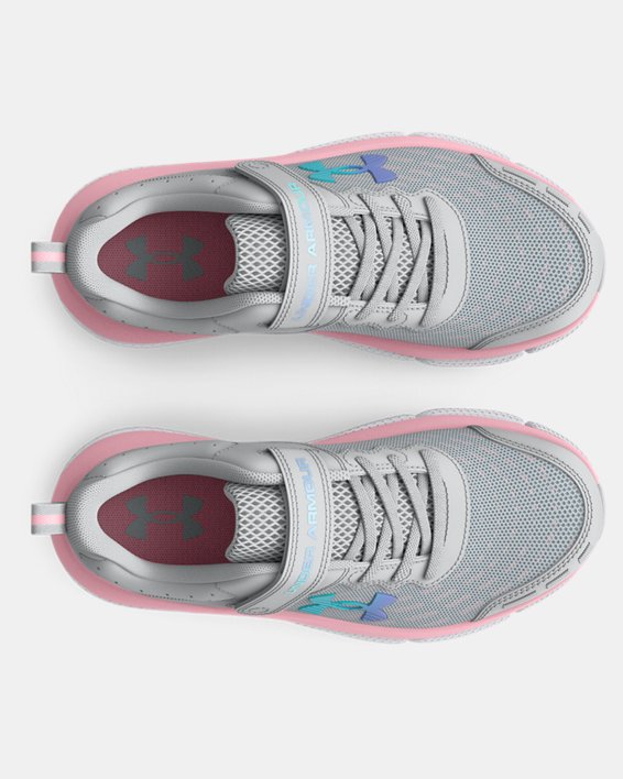 Girls' Pre-School UA Assert 10 AC Running Shoes, Gray, pdpMainDesktop image number 2